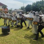 Mengantisipasi Gangguang kamtibmas, Polres Bangka Latihan Dalmas