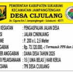 Pemdes Cijulang Kecamatan Jampang Tengah Realisasi Anggaran DD 2025 Bangunan Jalan Hotmix