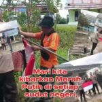 Tumbuhkan Semangat Nasionalisme Polda Jambi Jajaran Berjibaku Bagikan Bendera Merah Putih